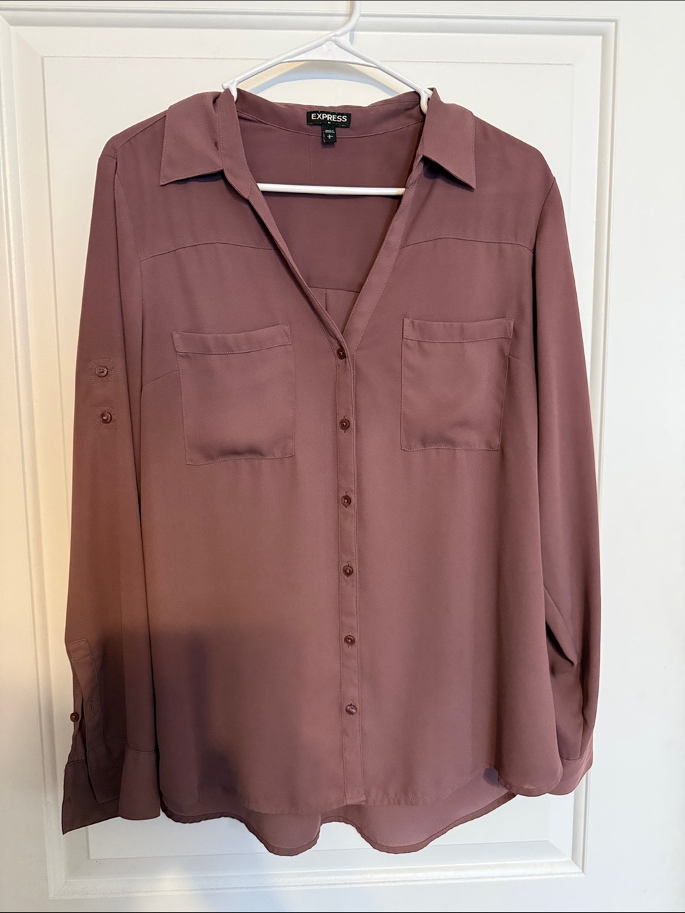 Express Mauve-Rose Button-Down Shirt